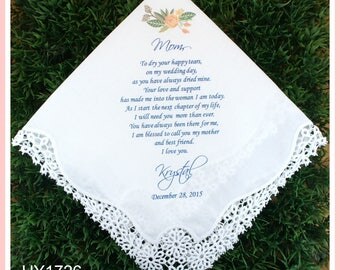 Mother of the Bride Handkerchief-Wedding Handkerchief-PRINT-CUSTOMIZED-Wedding Hankerchief-Mother of the bride Gift-Mother of the Groom Gift