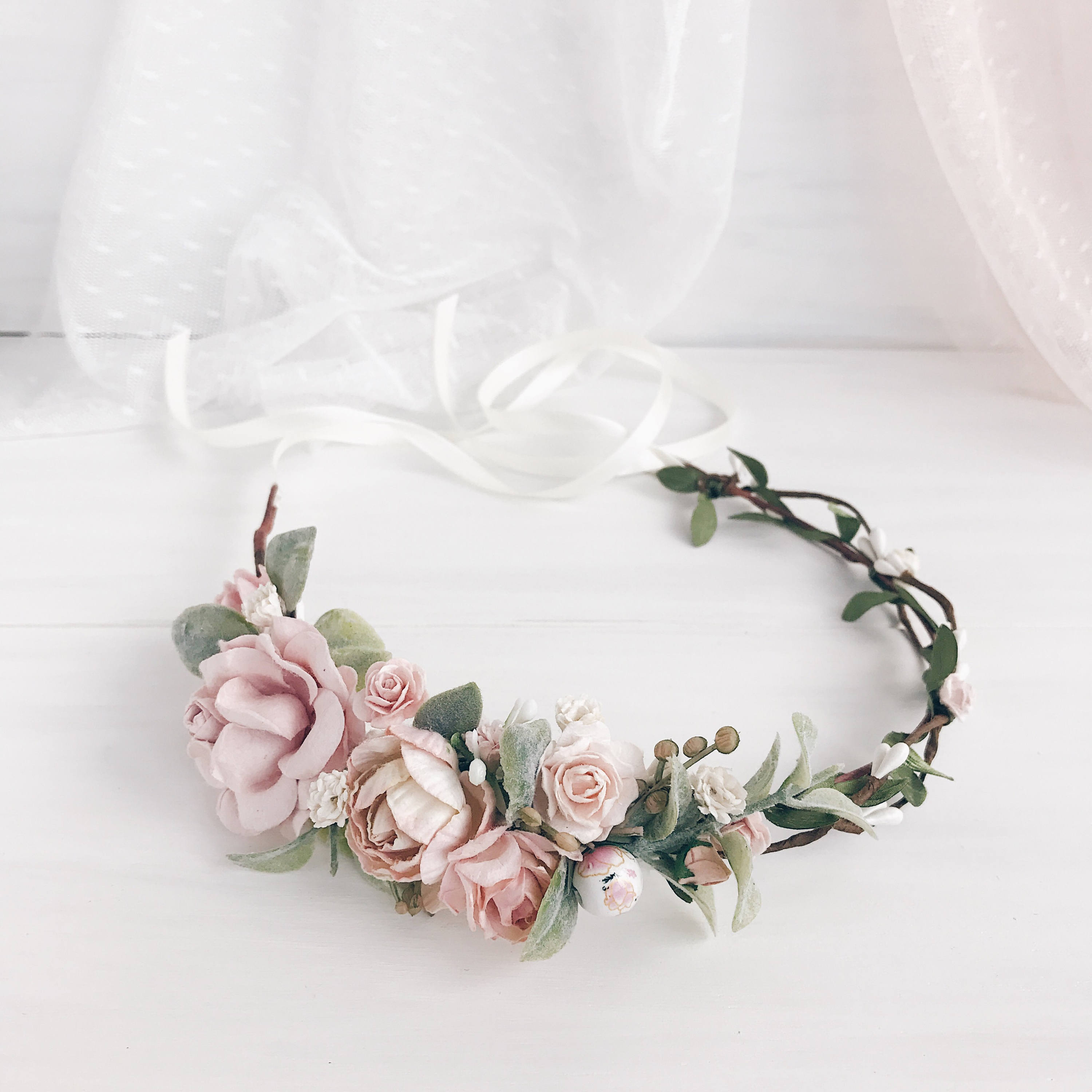 Bridal flower crown Bridal floral crown Floral wedding