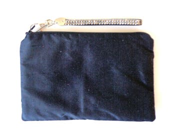 Black Silk Clutch, Black Clutch, Brides Purse, Evening Bag, Black Wristlet, Bridesmaid Gift, Bridal Clutch, Wedding Clutch,