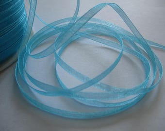 5 m organza Ribbon blue 3mm