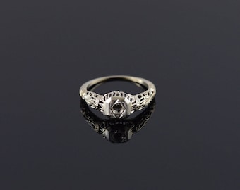 14k 1920'S Filigree 2.5mm Engagement Ring Setting Ring Gold