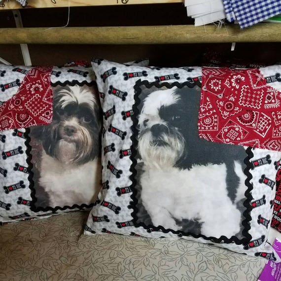 Items similar to Memory pillows 16x16 dog memorial dog picture pillows