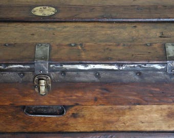 Vintage Marshalls Shipping Trunk Storage Chest Ideal Coffee Table