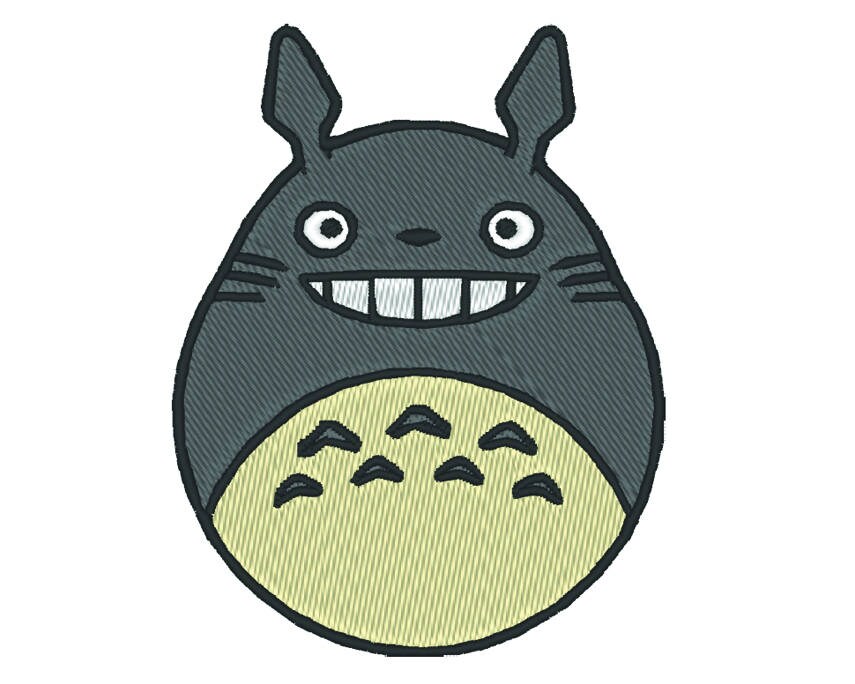 Totoro patch machine embroidery design  8 formats  pes  dst Totoro patch machine embroidery design  8 formats  pes  dst