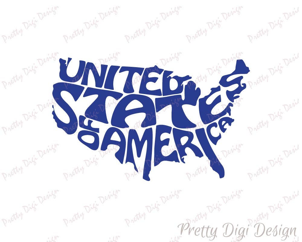 Digital United States of America word art USA jpg png eps