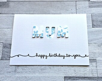 Mum Birthday Card, Mom Birthday, Card for Mum, Blank Mum Card, Mum Greetings Card, Cute Card For Mom, Modern Mom Card, Blank Mom, Modern Mum