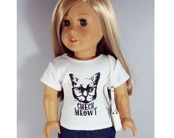 18 inch doll clothes - cat graphic shirt