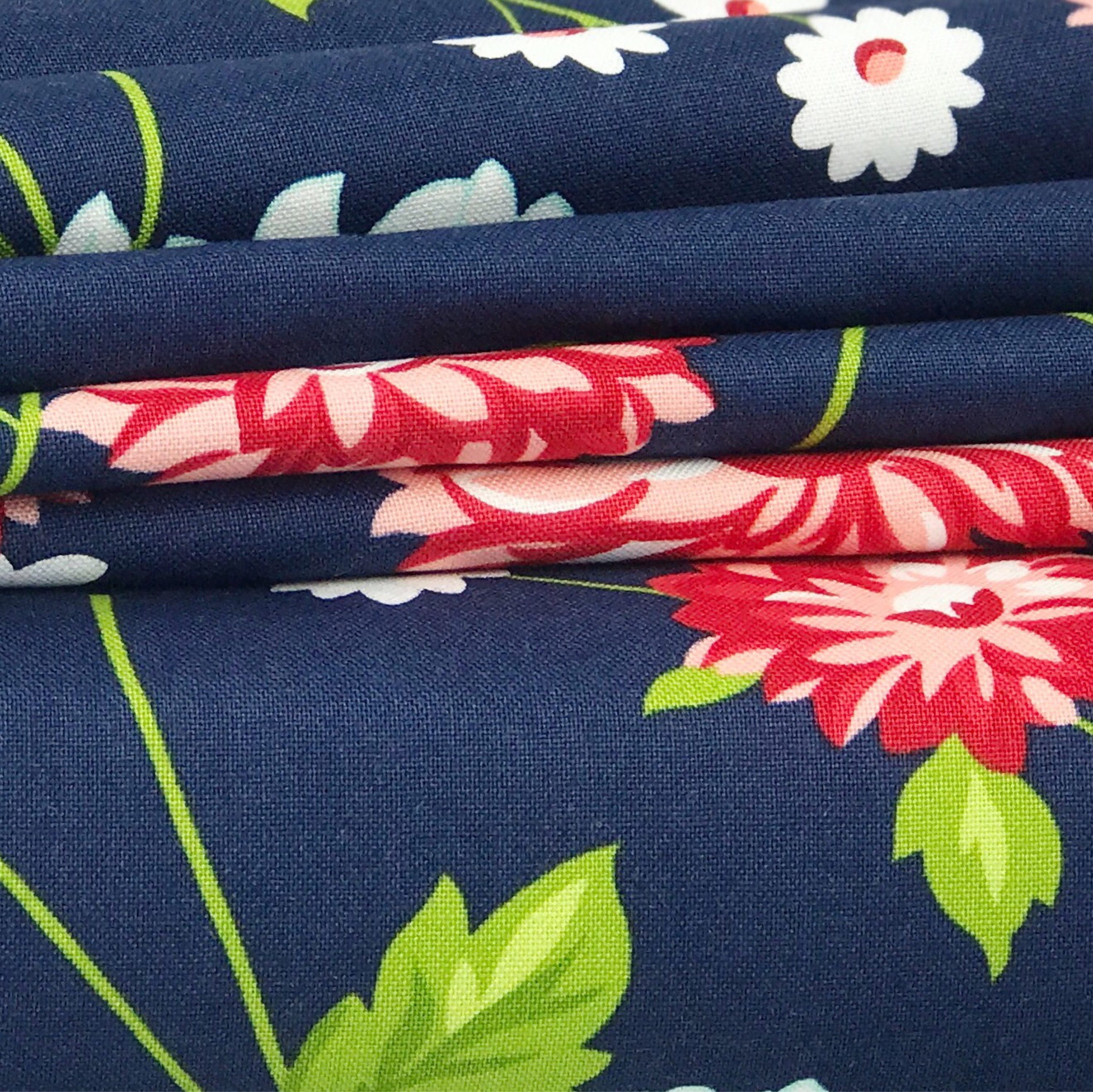 The Good Life - Navy Floral Fabric - Bonnie & Camille - Moda Fabric ...