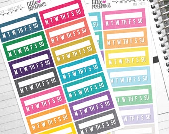 28 Habit Stickers - "Weekly Habit Tracker" Stickers - Functional Decorative Multi Color Variety Line 1Planner Stickers