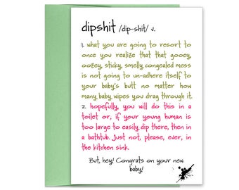 New Baby Card | Funny New Baby Card | Card for New Mom | New Dad Card | Maternity Card | Funny Maternity Card | New Parents Card
