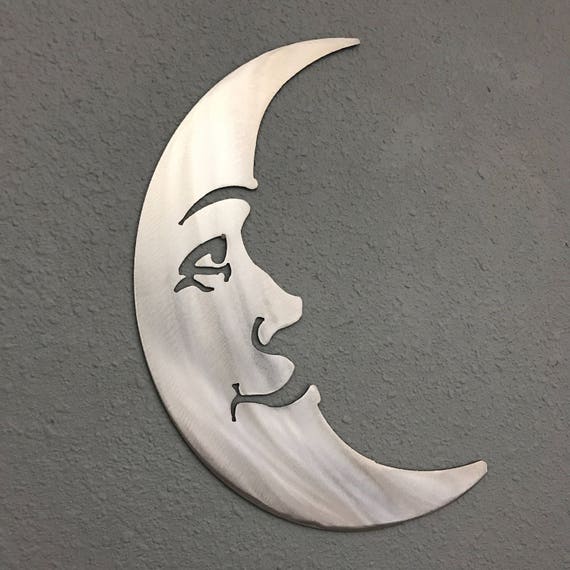 Moon Face metal wall art Home Garden Man on the Moon Skilwerx