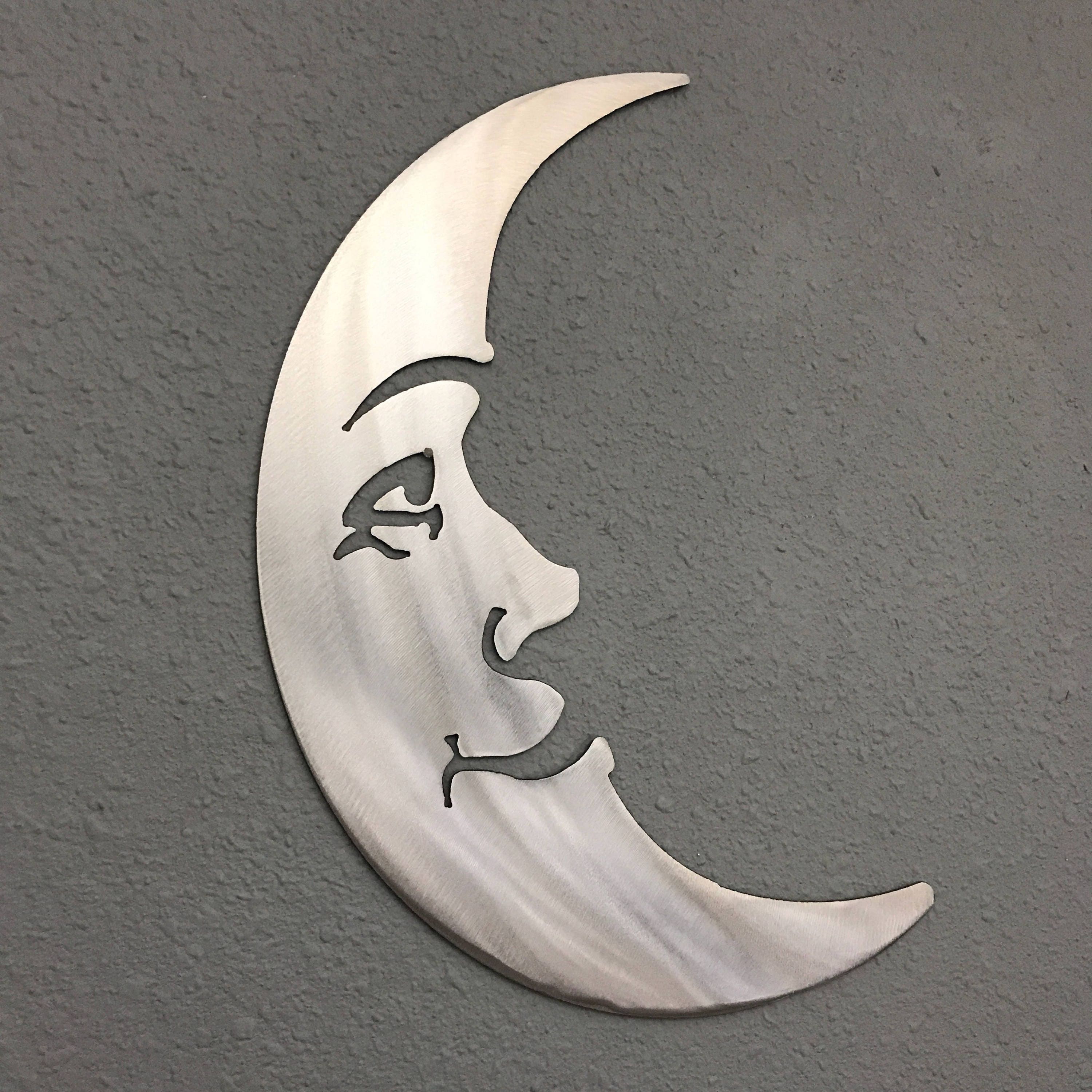 Moon Face metal wall art Home Garden Man on the Moon Skilwerx