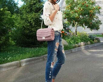 FREE SHIPPING, Crochet bag, Cotton bag, Handmade crochet bag, Crocheted bag