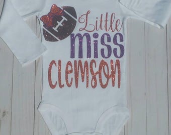 Little Miss Clemson Oufit/Clemson Outfit/Girls Clemson Outfit/Clemson Football Outfit/Baby Clemson Outfit/Baby Clemson Clothes/Clemson Baby
