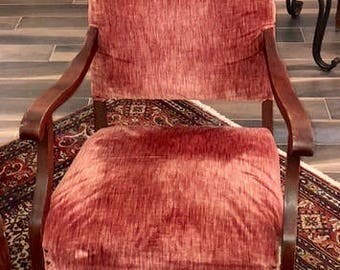 Antique sewing nursing rocker low armless wooden Victorian