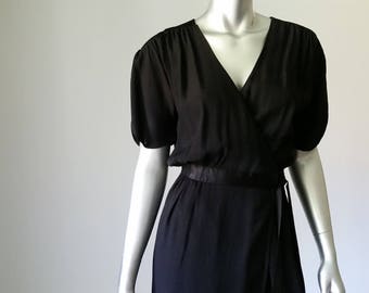 70s Gunne Sax Dress | Gunne Sax by Jessica | 1970s Angel Sleeve Dress | XS Vintage | 1970s Wrap Dress | 70s Hostess Gown | 70s Day Dress |
