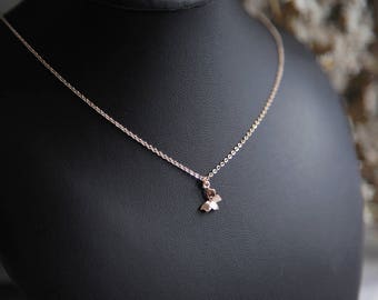 Rose Gold Butterfly Necklace, Delicate Rose Gold Necklace, Dainty Rose Gold Necklace, Tiny Rose Gold Butterfly Necklace, Necklace for Girls