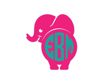 Download Elephant monogram svg | Etsy