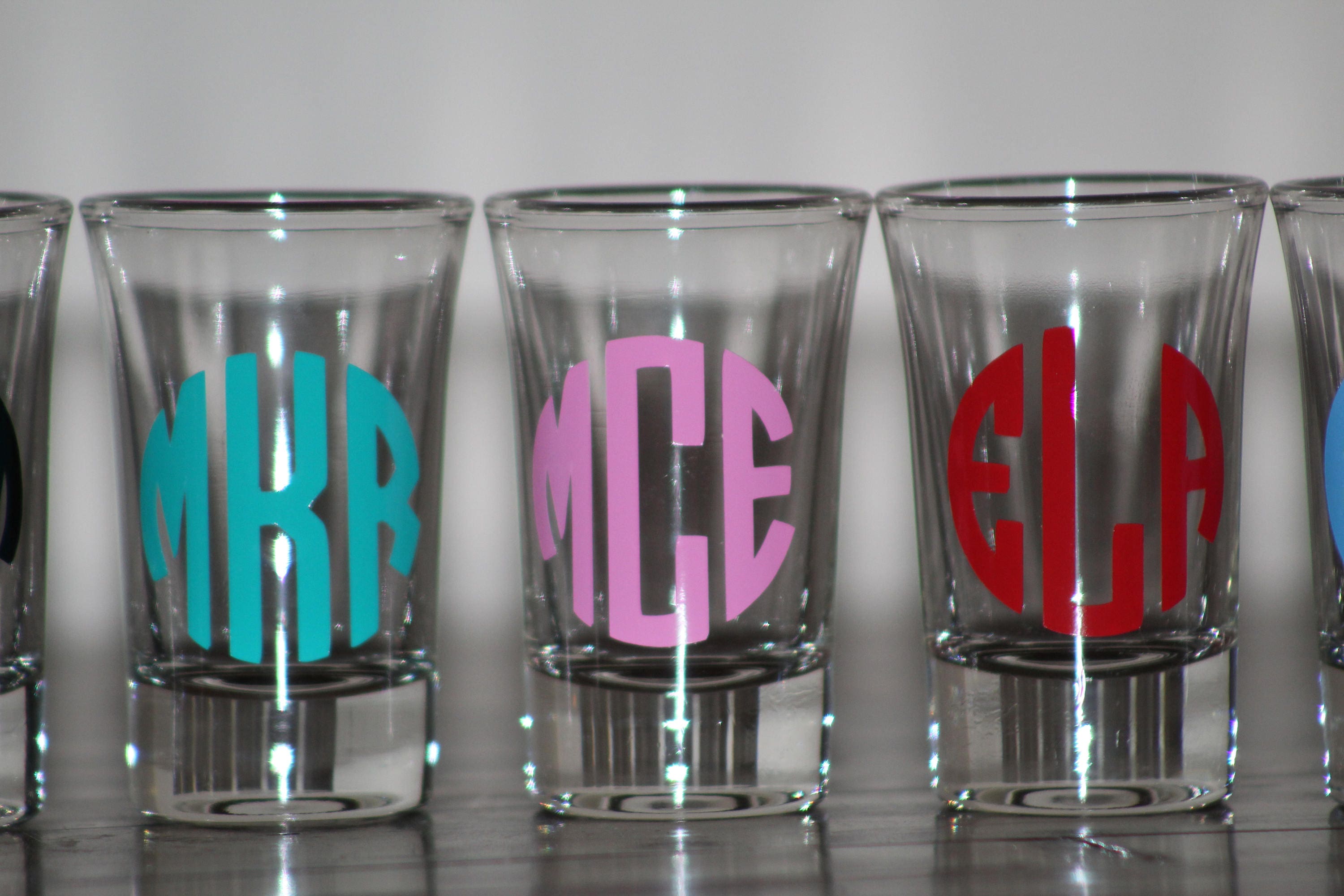 Monogram Shot Glass Circle Monogram Shot Glass