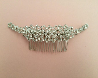 Silver Crystal Bridal Hair Comb