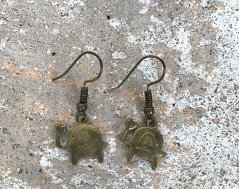 Dangle Elephant Earrings