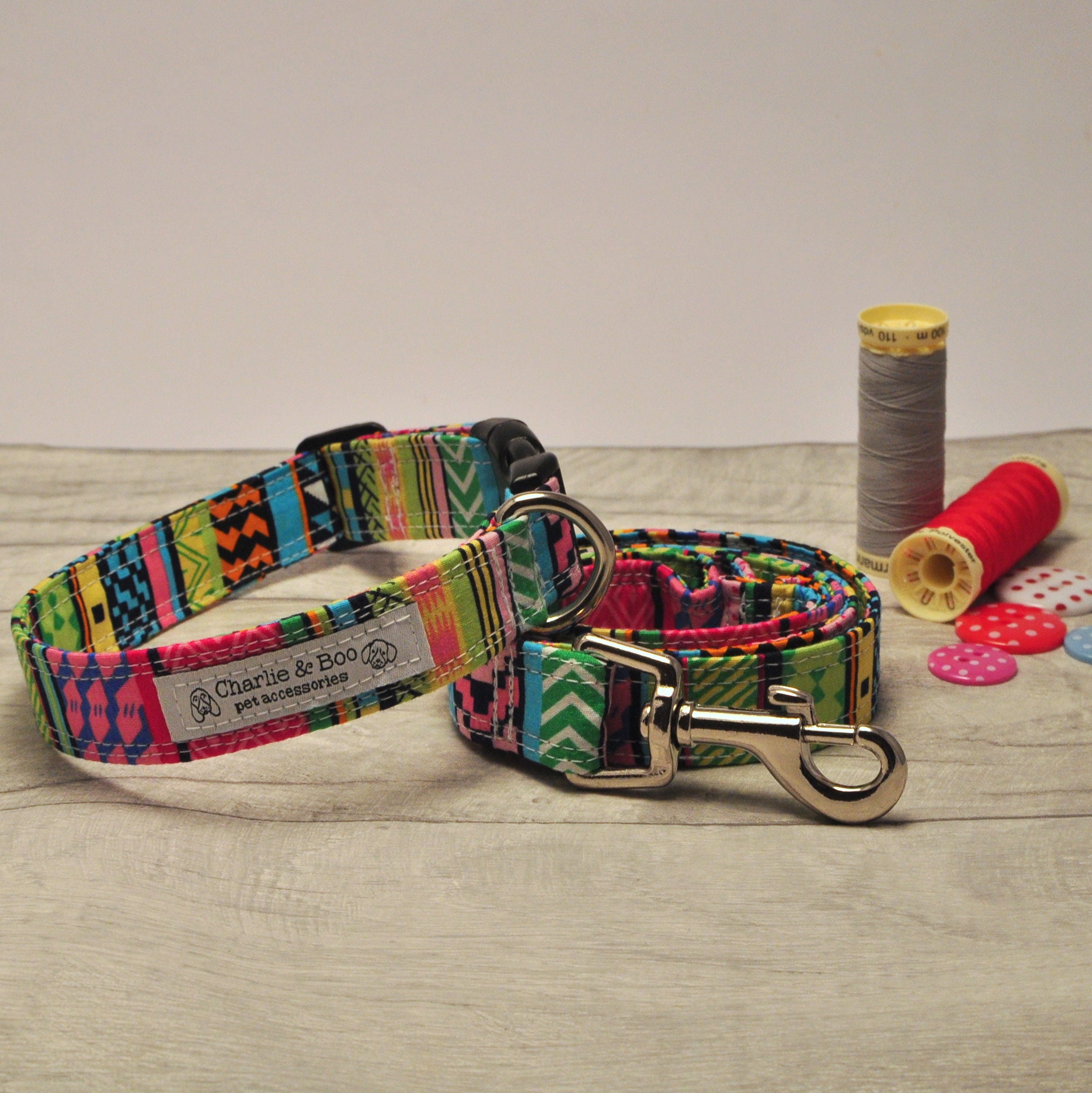 Dog collar and lead set Collar and leash Girl dog collar