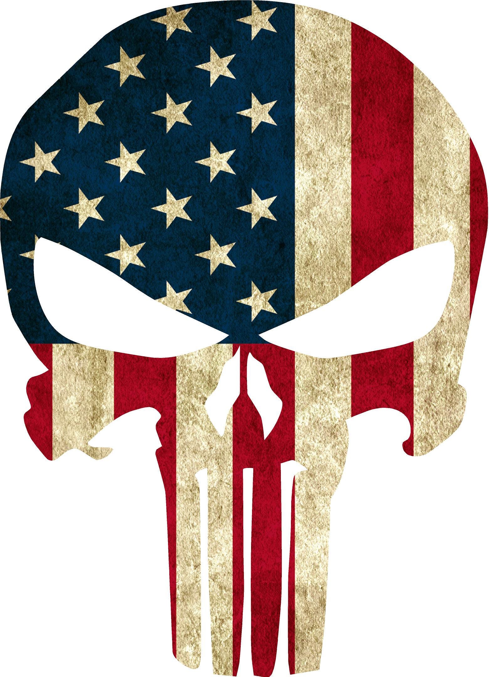 Download PUNISHER AMERICAN USA sniper color flag skull die cut vinyl