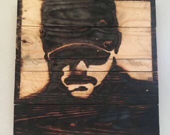 CUSTOM Silhouette Burn Art on Rustic Wood