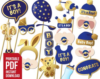 Printable Baby Shower Photo Booth Props It's a boy