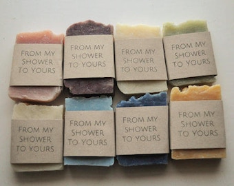 25 Mini Soaps - baby shower favours - bridal shower favours - wedding soaps for guests - wedding soap favors - shower giveaways - soap favor