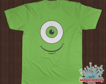 Disney Shirts -Mike Wazowski Smile - Monsters Inc (Black and White Design)