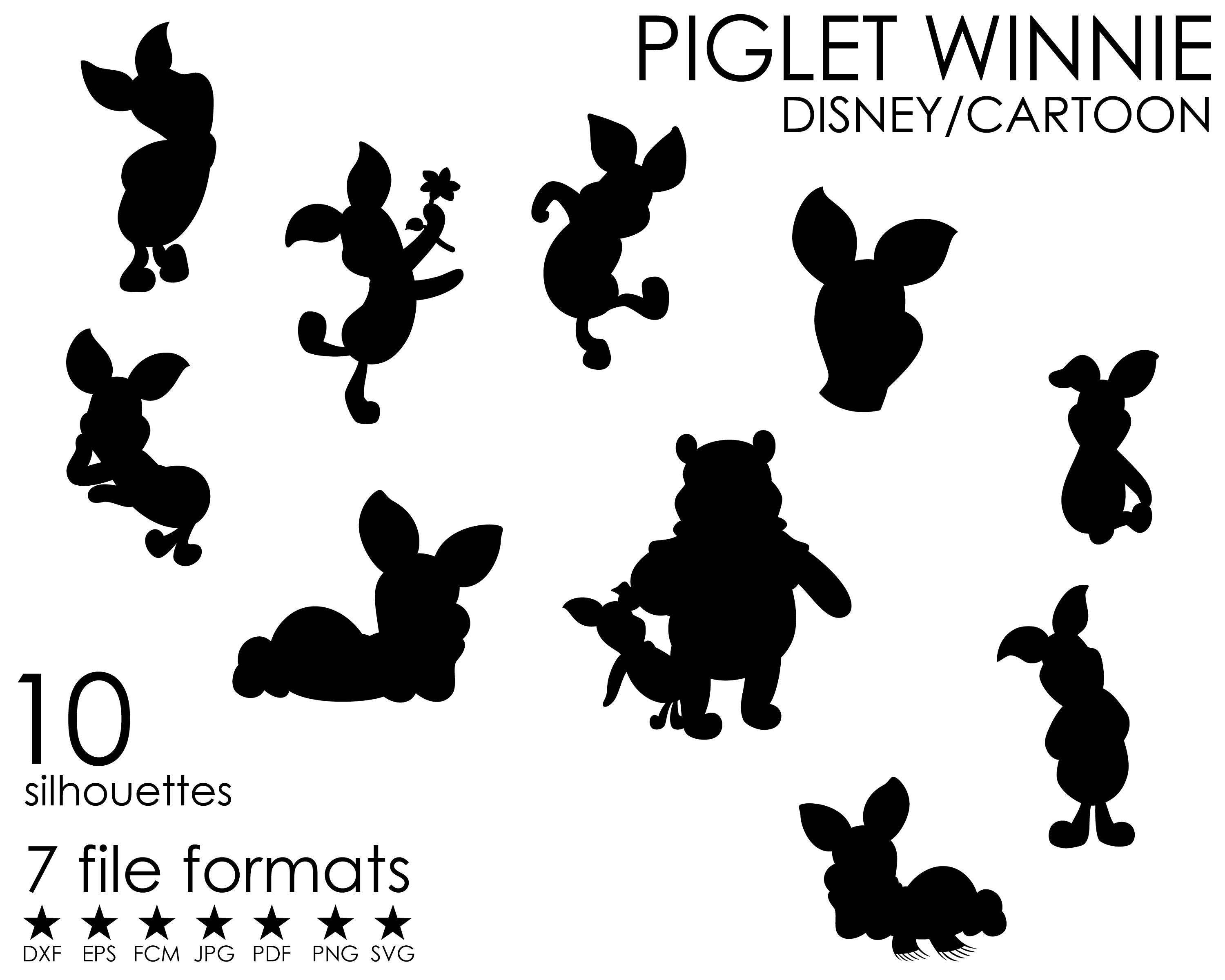 Winnie The Pooh Svg Bundle Silhouette Clipart Printable Piglet Tigger ...