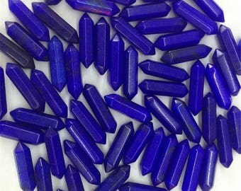 BULK 10 Lapis lazuli Point, Gemstone Pencil Point, Stone Bead, Lapis lazuli Hexagon Bead, Boho Gemstone Point