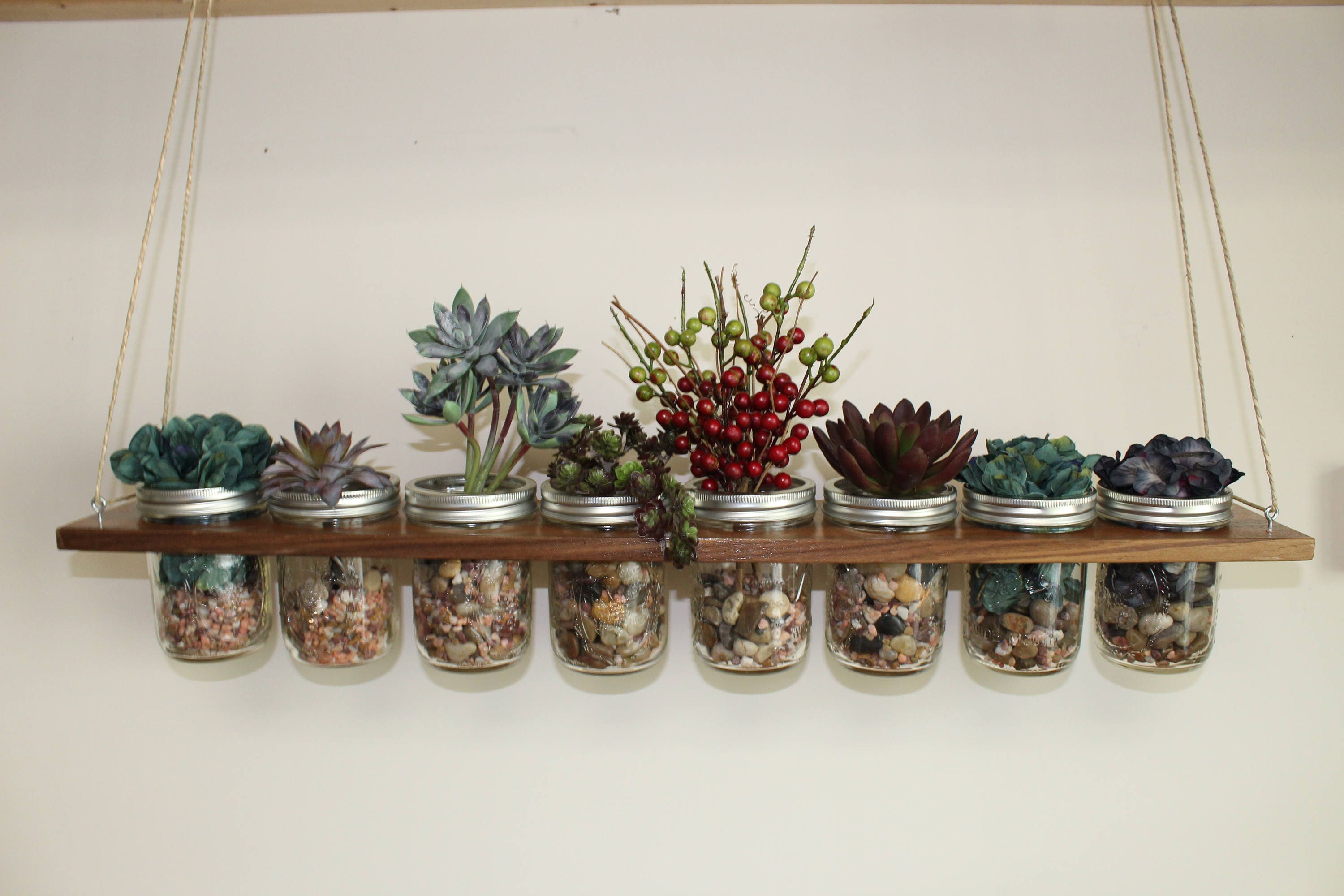 Hanging Mason Jar Planter