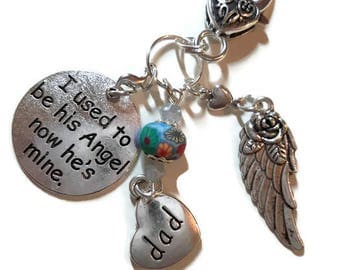 I Used to be His Angel, Now He's Mine, Bag Dangle, Keepsake, Sentimental, Gift, Affordable, Charms, In Memory of, Memento, Her, Missing you