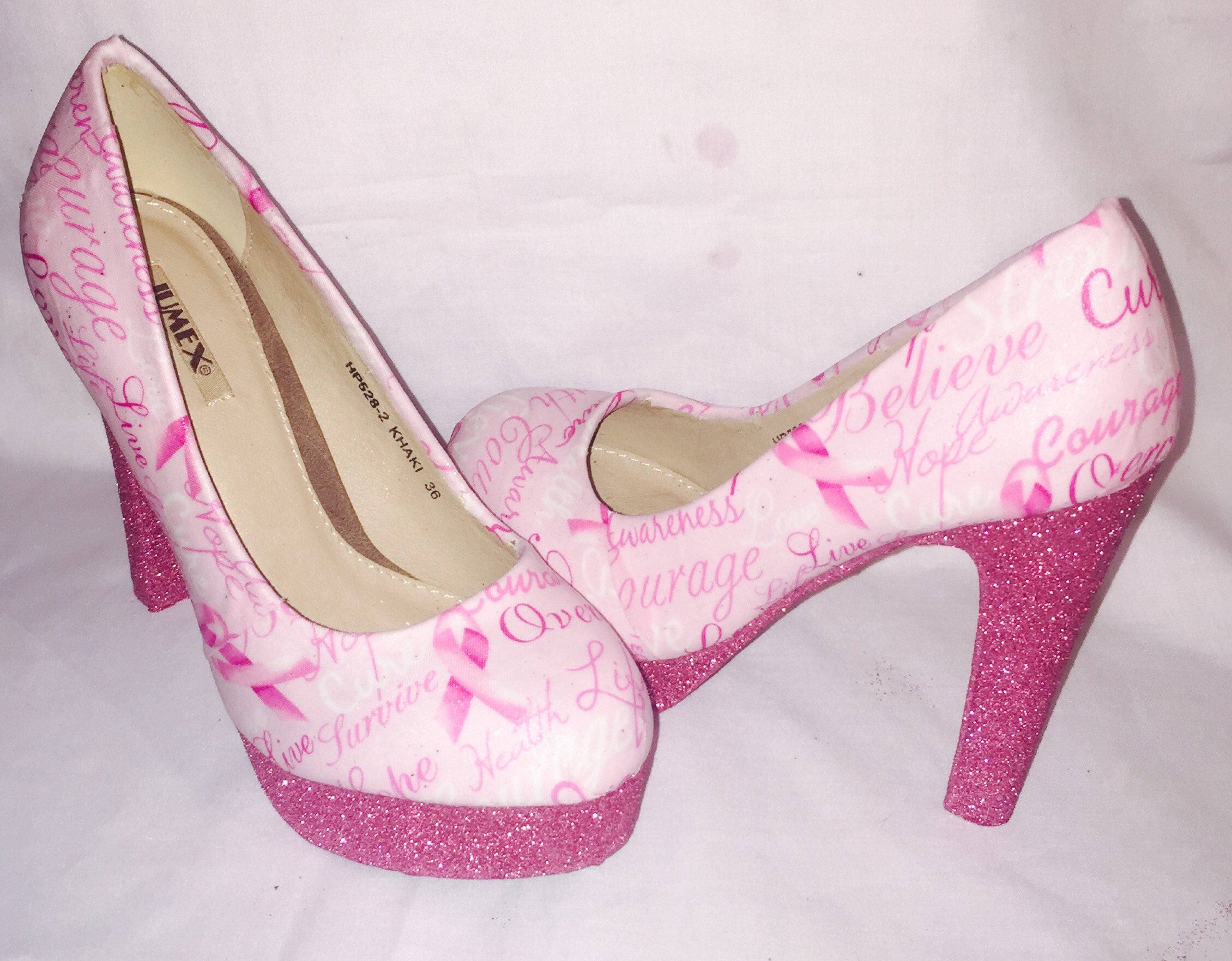 Breast cancer awareness shoes / heels sizes 38