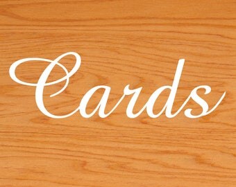 Cards Vinyl Sticker, Wedding Sign decal, Wedding Card Box Sticker, Script CARDS decal, Wedding Decor, Wedding Reception Sticker, Cards decal
