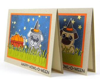 Pug Halloween Card, Pug Card, Halloween Card, Dog Halloween Card