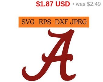 Sale 25% - University of Alabama Logo in SVG / Eps / Dxf / Jpg files INSTANT DOWNLOAD!