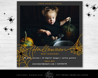 SALE! Halloween mini sessions template, Marketing Board, Mini Session Template, Halloween Photography, Halloween marketing, Photoshop