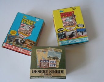 Vintage Desert Storm Cards New In Orginal Boxes Pro Set Desert Storm Trading Cards 1991 Topps Desert Storm Blue Box Yellow Box 1555