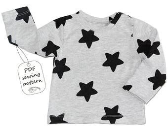 Baby t-shirt pattern PDF, baby sewing patterns