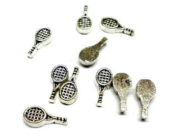 Tiny Tennis Racket Floating Charms - Pack of Ten - H696