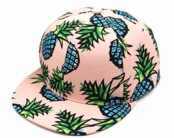 men Baseball cap Vintage Pineapple baseball hat Pineapple cap Beach hat Spring break hat Trucker Cap Pineapple print Hawaii hat Aloha hat