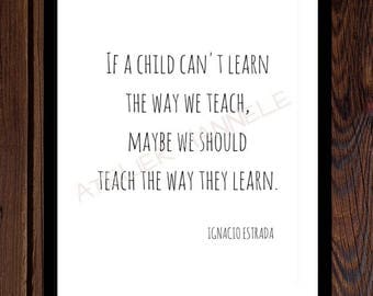 If a child, educational quote, instant download