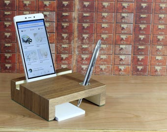 desk organizer , Charging station, iPad Stand, iphone stand, gift for men, personalized, docking station, gift for him, desk accessories