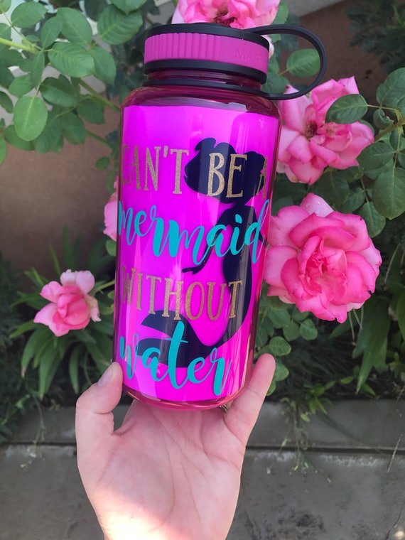Download Can't be a mermaid without water motivational water bottle