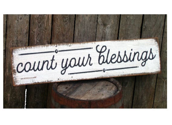 Count Your Blessings Wood Sign Frmhouse Fixer Upper Style