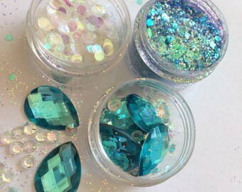 Aquamarine Mermaid Face Glitter Kit