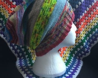 Hand knitted slouchie slouchy beanie.